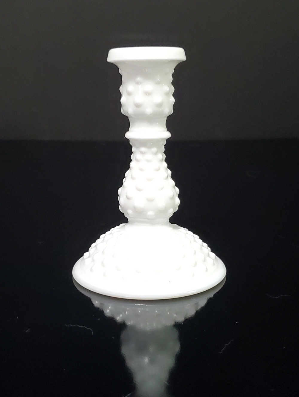 Fenton 6" Hobnail White Milk Glass Candle Stick